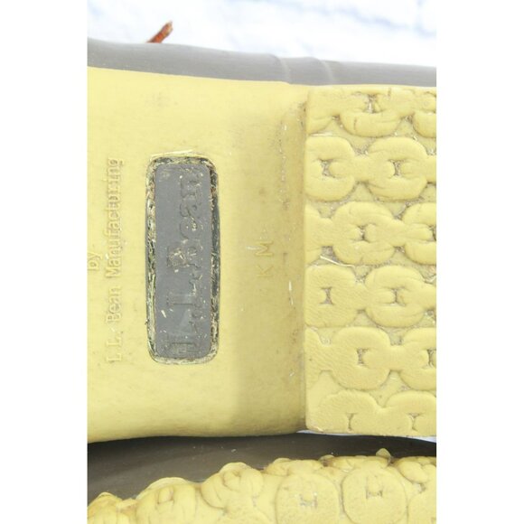 LL Bean Brown Leather Ankle Duck Boots Lace Up Unlined Size 13 M - Picture 8 of 9